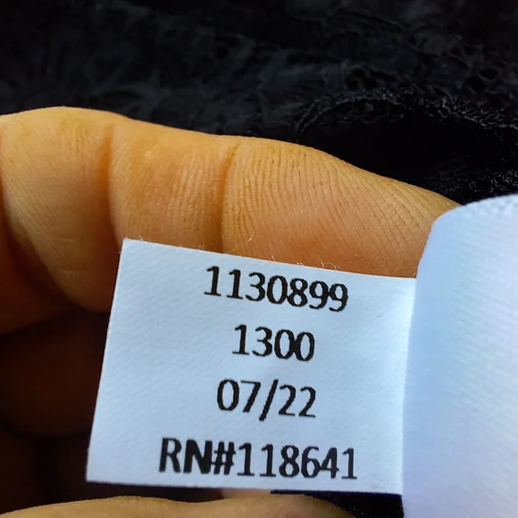 Lane Bryant Black Lace Button Front Top Size 20 Sheer Ruched Blouse Velvet Trim - Picture 6 of 14